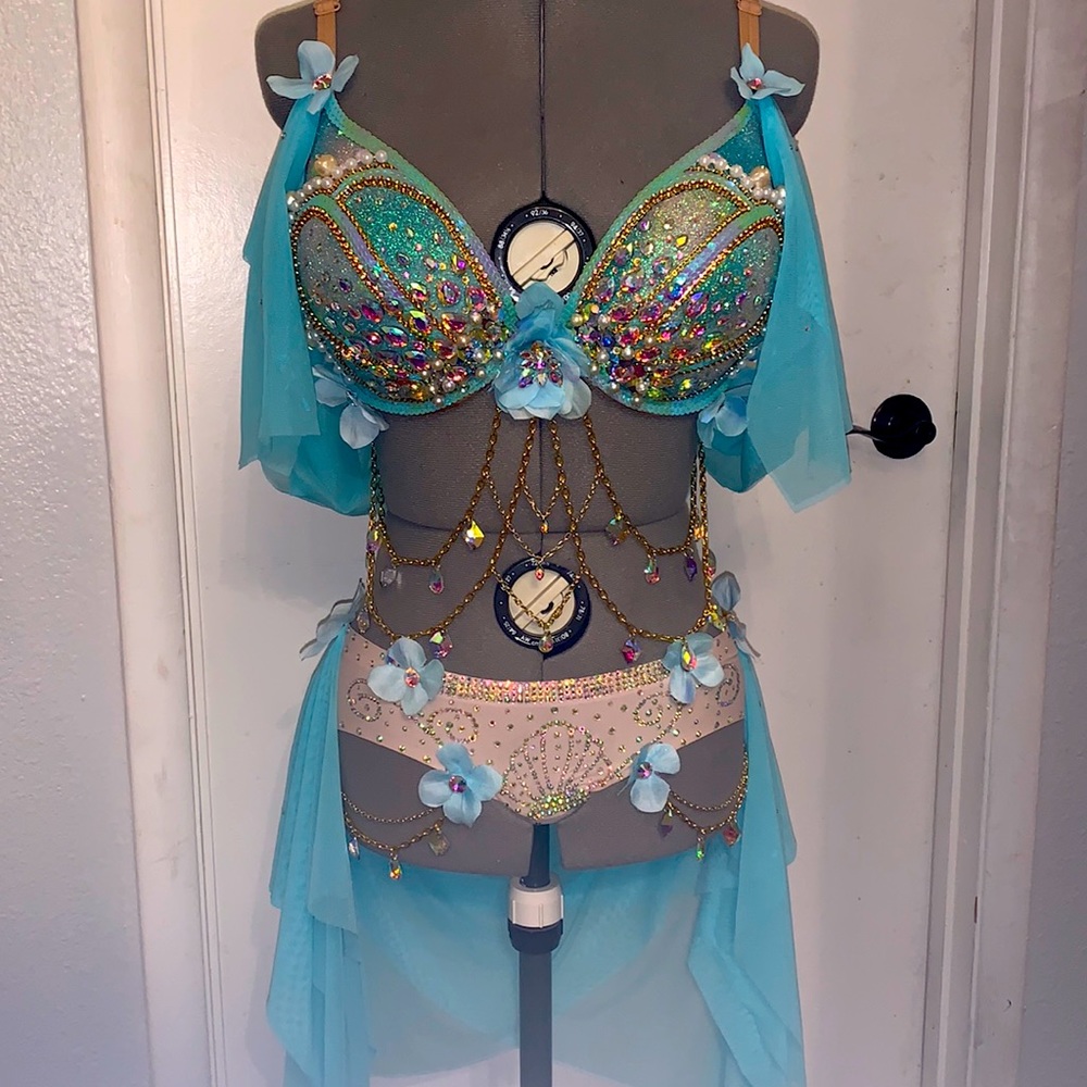 Orchid mermaid EDC bra/panties iridescent blue